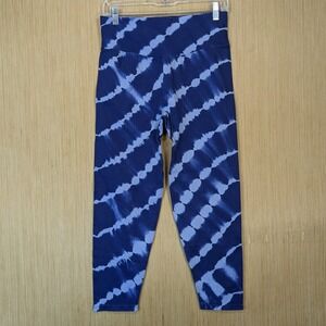 Pink Victoria's Secret Active Blue Tie Dye Ribbed High Waist Leggings XL